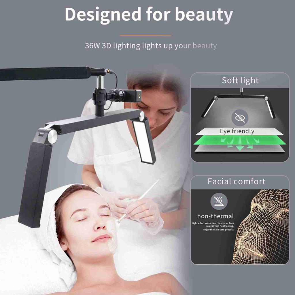 30W Floor LED Video Light Foldable LED Fill Light Beauty Floor Moon Lamp 3200K 5600K Dimmable with Adjustable Metal