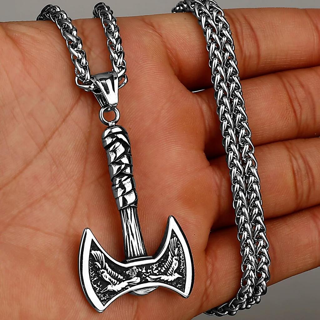 Мужское ожерелье с подвеской Viking Valknut из нержавеющей стали — прочный и уникальный дизайн, идеальный подарок с бесплатной доставкой