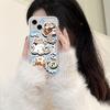 Чехол для мобильного телефона iPhone16promax с кошкой в стиле рок-музыки Apple 14 прозрачный 13/15 с мелкими отверстиями противоударный 11