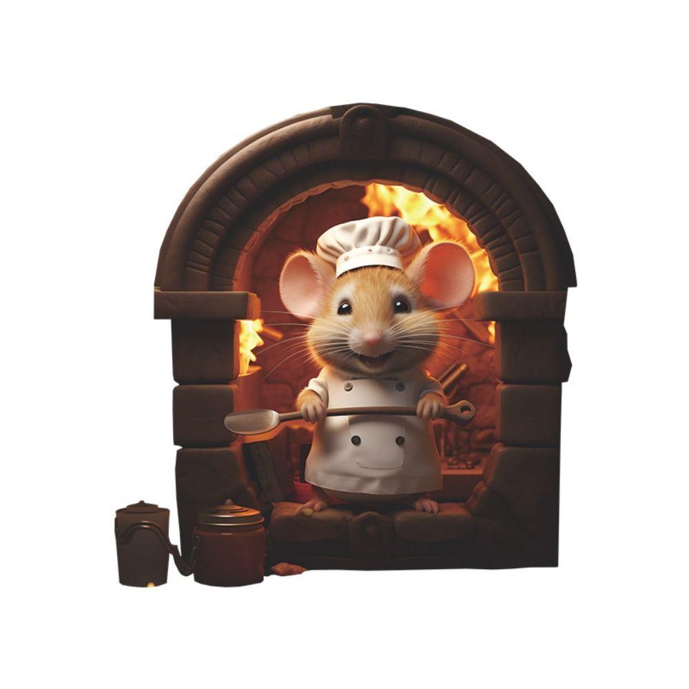 Мини-наклейки на стену в виде мышиной норы, симпатичная 3D-наклейка на стену в виде крысы, креативная маленькая наклейка в виде крысиной норы, вход