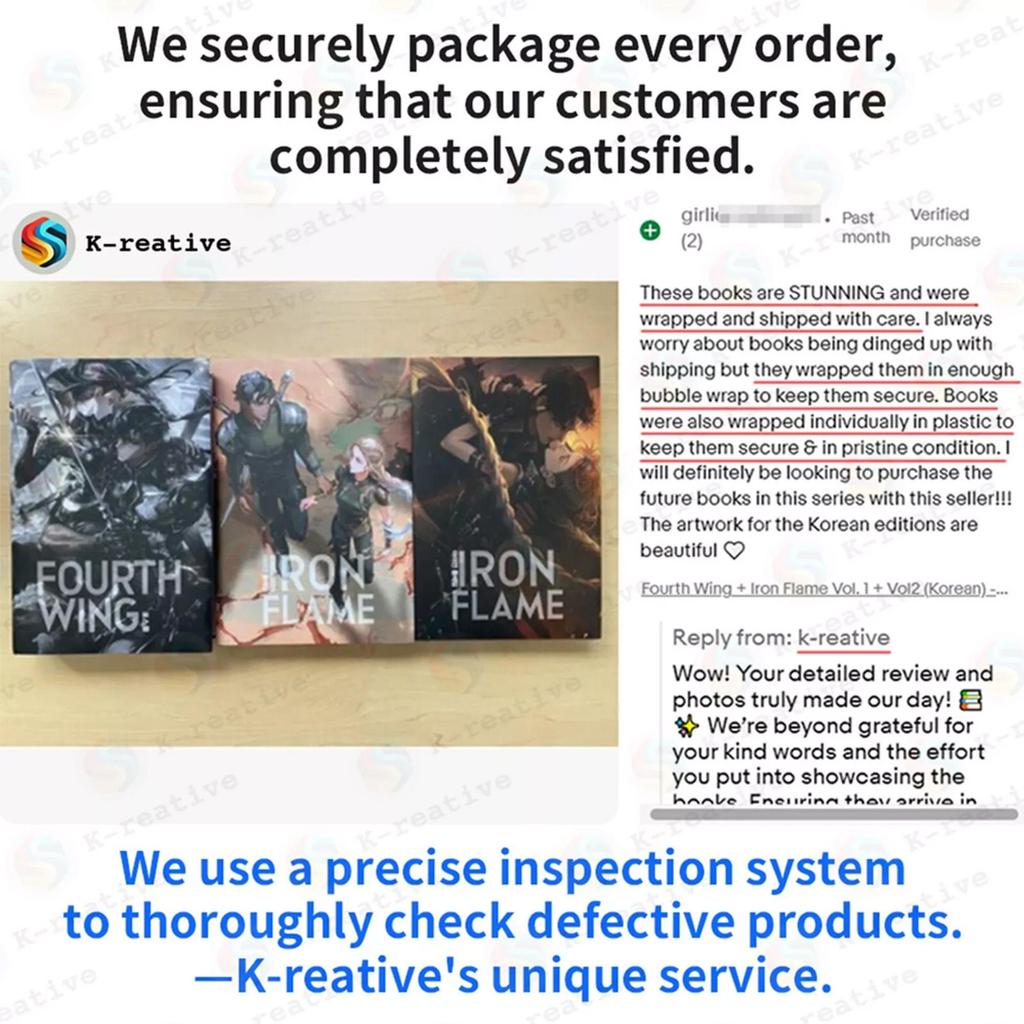 Железное Пламя Том. 1 + Том. 2 (Корейский) Комплект книг - ограниченное издание в специальной обложке и картоне / Ребекка Яррос Фэнтези Роман