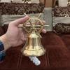 Brass Door Bell with Ship Wheel - 10.16 Cm, Shiny Brass Finish, Wall Hanging Home Decor