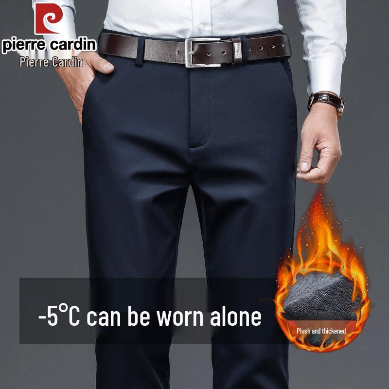 Pierre Cardin Мужские утепленные брюки в стиле business casual с флисовой подкладкой
