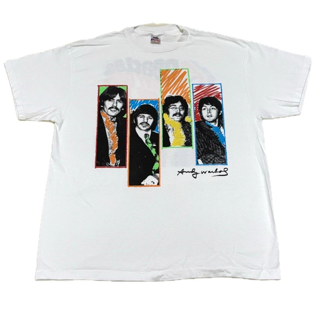 The Beatles Энди Уорхол Винтаж Поп-арт 90-е Группа XL Однострочный шов Футболка РЕПРИНТ