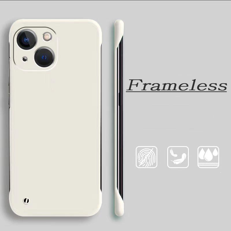 Модный тонкий безрамочный чехол для iPhone 16 Pro Max 15 Plus 14 13 12 11 Pro X XR Xs Max 7 8 Plus SE2 SE3 чехол Hard Scrub PC Candy Color