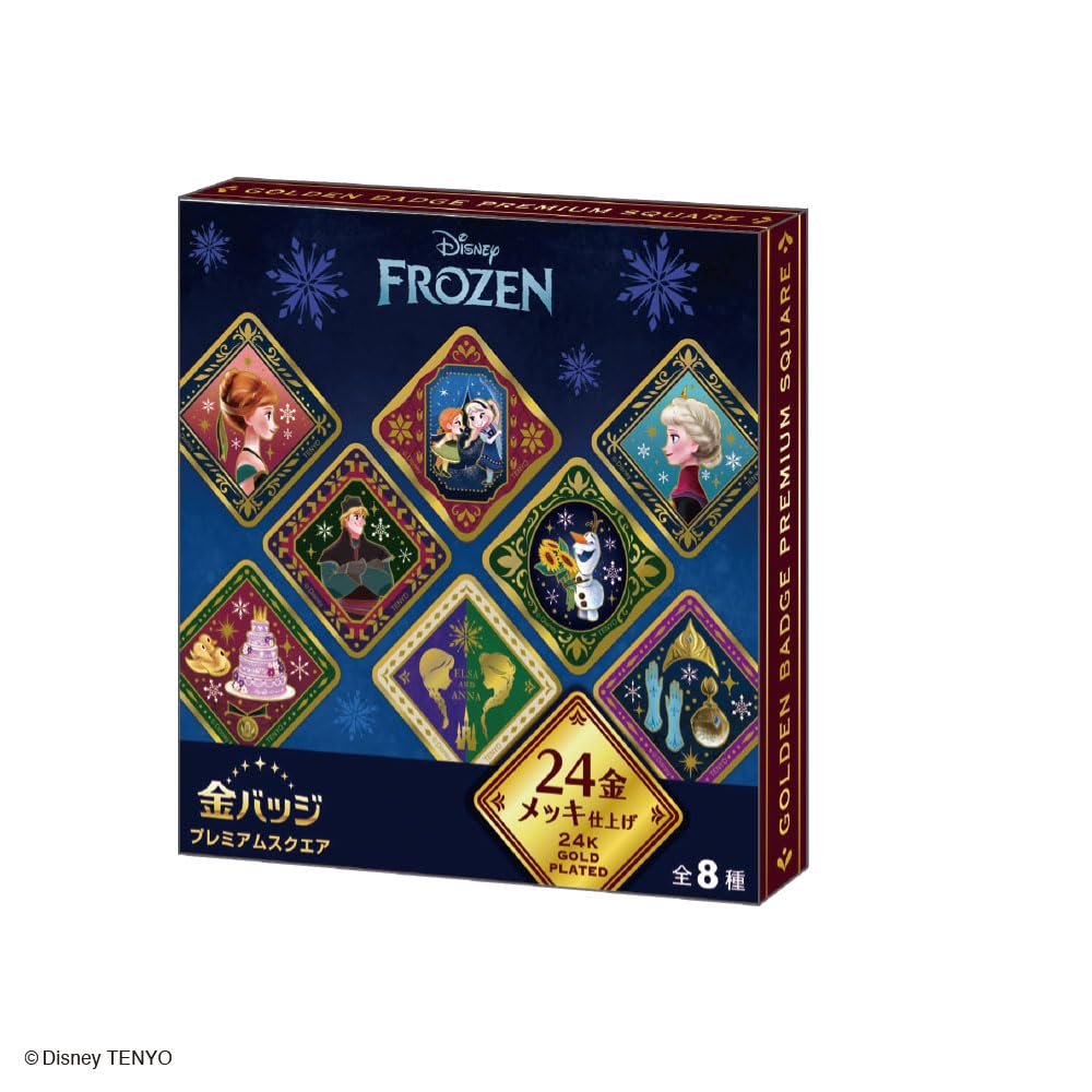 Tenyo Premium Square Frozen 1 Gold Badge 24K Gold Vol. (DKBP-A01) - Plated, Square, Approx. 7.6cm