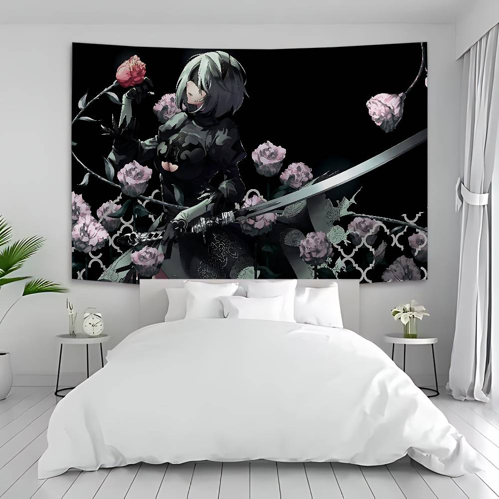 Игровой Настенный Гобелен с Принтом Nier Automata Индийский Будда Настенное Украшение Колдовство Богемный Хиппи Настенное Искусство Декор