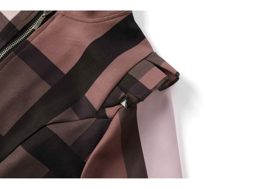 Осень/Зима 2022 Приталенная куртка на молнии с клетчатым принтом