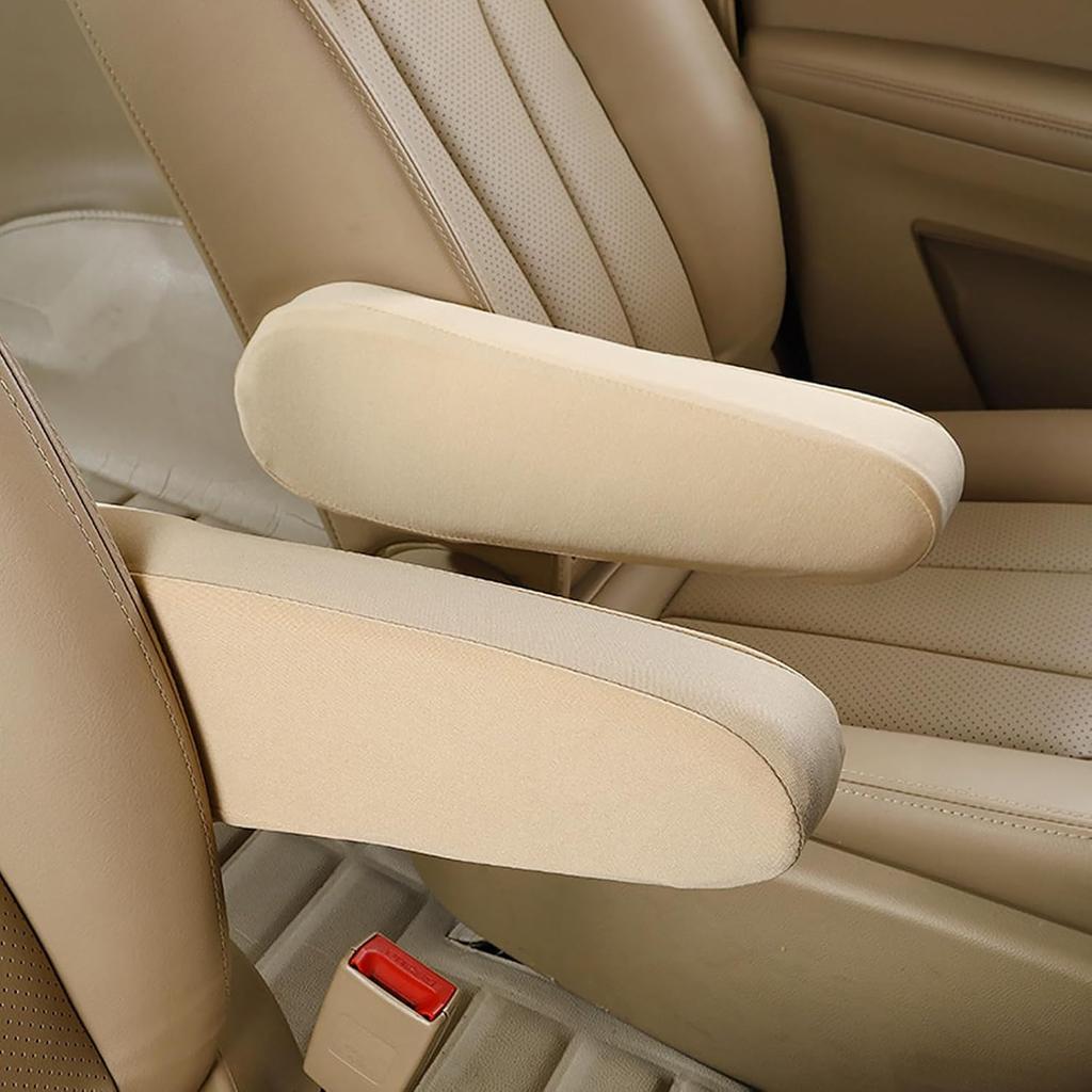 2 PCS Universal Replacement Car Front Seat Armrest Covers, Soft Elastic Breathable Fabric, Easy Installation, Protects from Scratches and Stains,