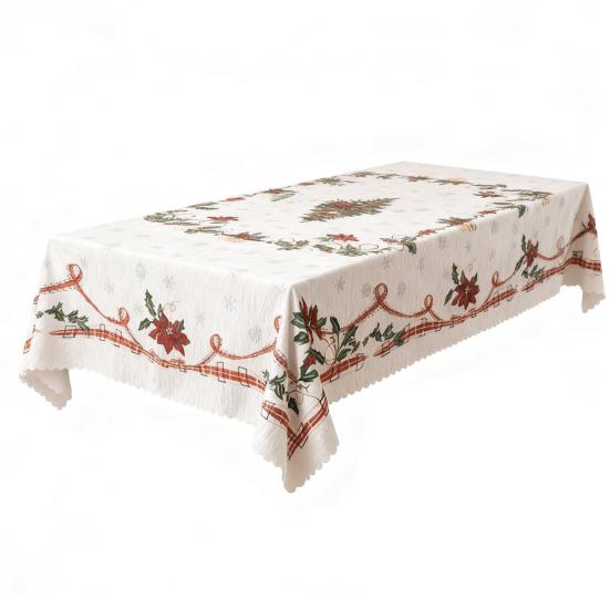 Прямоугольная скатерть на Рождество, водонепроницаемая, с рождественскими мотивами, леденцами, моющаяся, скатерть для дома, для званого ужина, для украшения