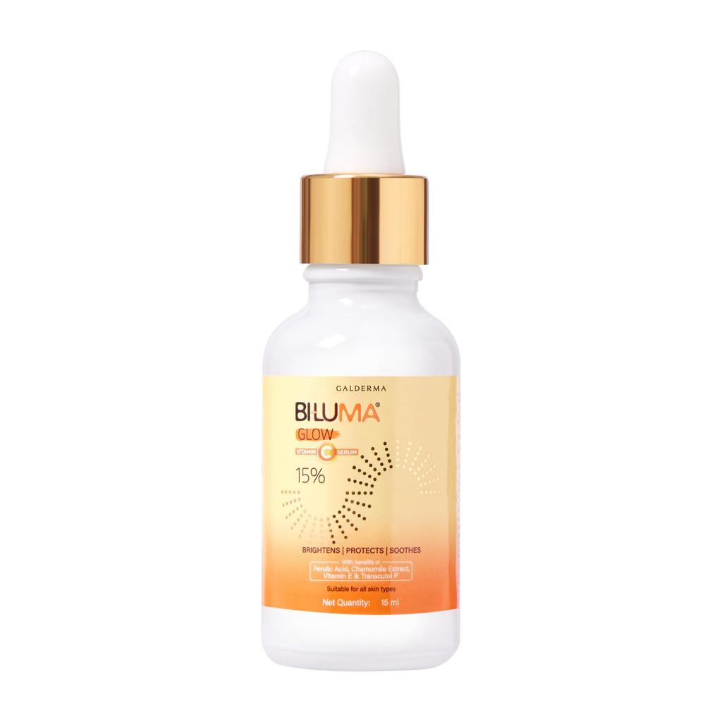 Сыворотка для лица Biluma Glow с витамином С 15% (15 мл) | Осветляющая сыворотка от темных пятен, пигментации и неровного тона кожи | Антиоксидантная формула с витамином