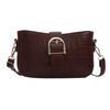 Fashionable Small Square Pu Bag For Women With Zip Closure And Crocodile Pattern