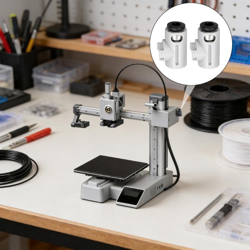 Набор из 2 высокоточных PTFE фитингов для подачи филамента для 3D-принтера A1mini с керамическими направляющими, самосмазывающиеся