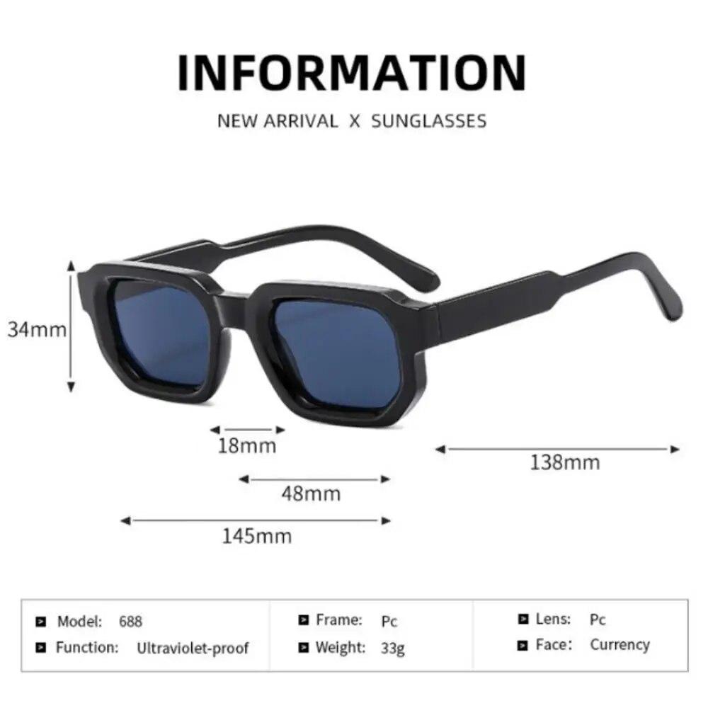 Vintage Rectangle Frame Sunglasses Fashion Retro Sun Glasses Luxury Brand Design UV400 Shades Eyewear Women Goggles