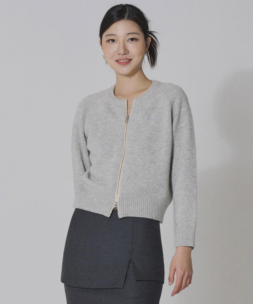 HYEYEONG KIM Wool Two-Way Knitted Zip-Gray