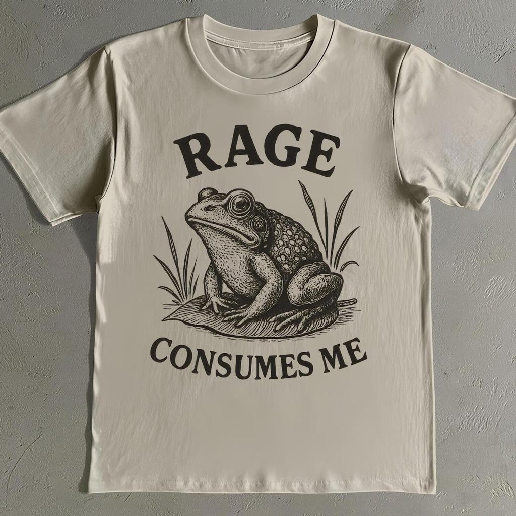 Rage Consumes Me Frog Shirt: Funny Vintage Toad Meme Tee
