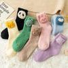 Пингвин кролик корейский стиль медведь женские носки лягушка носки-тапочки коралловые флисовые носки мультяшные чулочно-носочные изделия