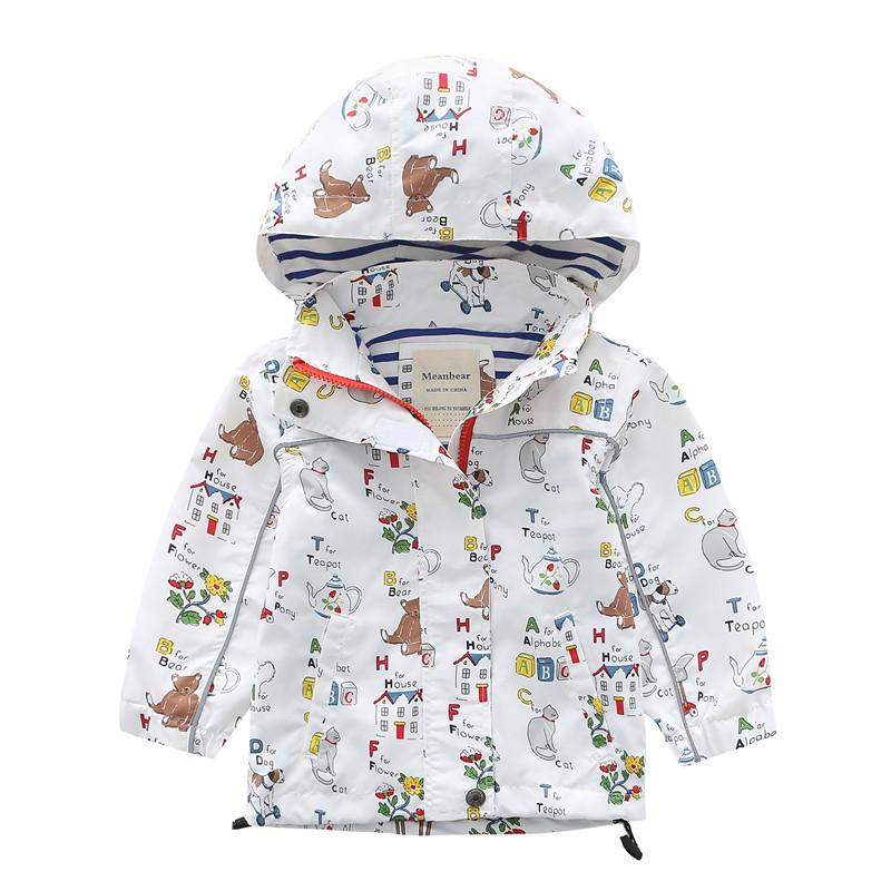 Весенне-осенняя повседневная съемная куртка-пулемет Meanbear со съемным капюшоном для мальчиков и девочек