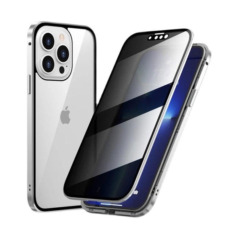 Магнитный металлический чехол-книжка Apple 17 Pro Max с защитой от подглядывания и чехол-рукав для iPhone 16 Pro/8+/1217 Air
