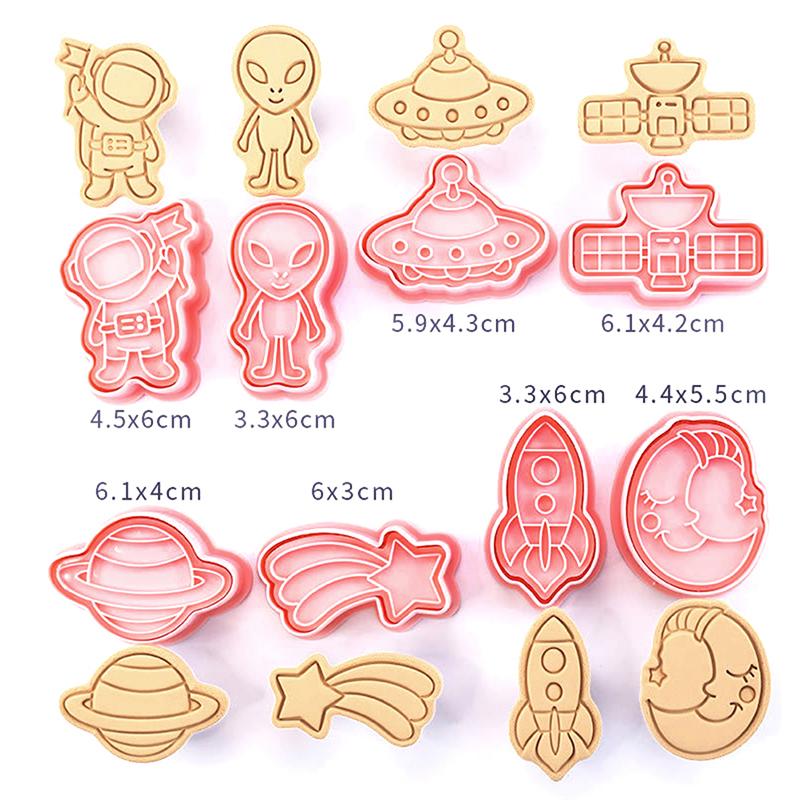 8 шт./набор формочек для печенья «Космический астронавт», 3D-формочка для печенья, мультяшная форма для печенья, резак для печенья