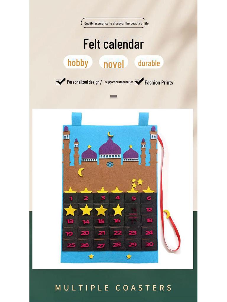 Креативный фетровый календарь с обратным отсчетом времени для праздников