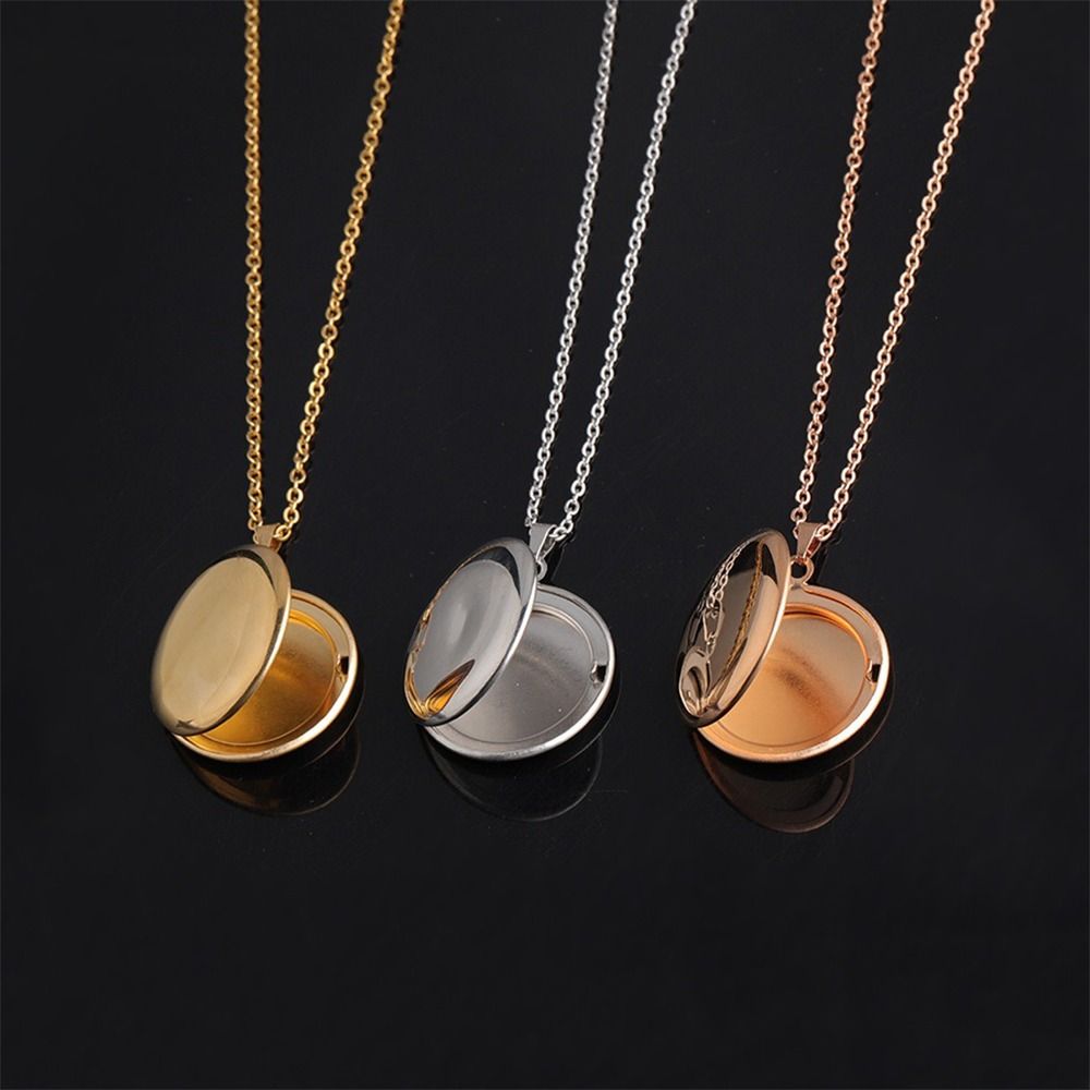 Jewelry Gift Necklaces Round Photo Frames Pendant Creative Photo Picture Locket  For Women