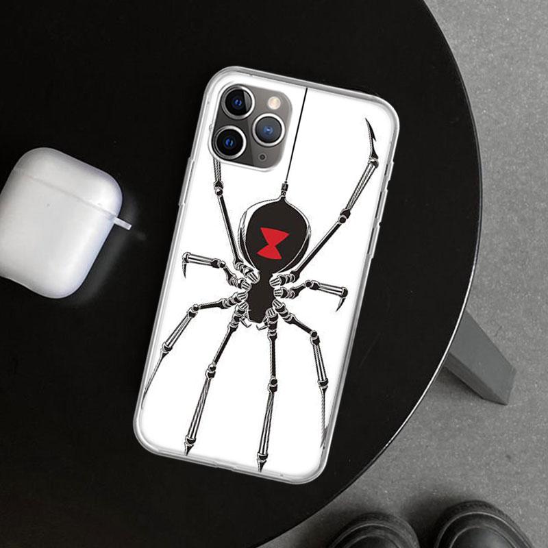 Чехол для телефона с изображением паука Черная вдова для iPhone 11 12 13 Mini 14 15 Plus 16 Pro Max 17 Air 7 8 + SE Художественный Индивидуальный Fundas