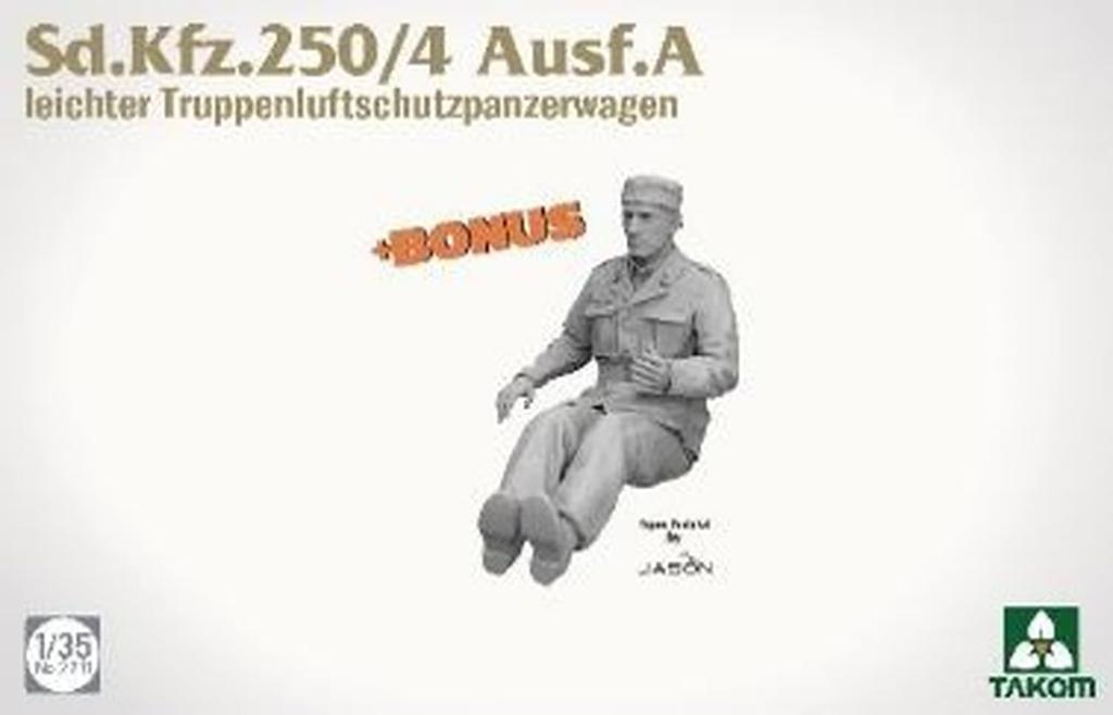 Takom Пластиковая модель Легкого бронетранспортера TKO2211 1/35 Sd.Kfz.250/4 Тип А Зенитный