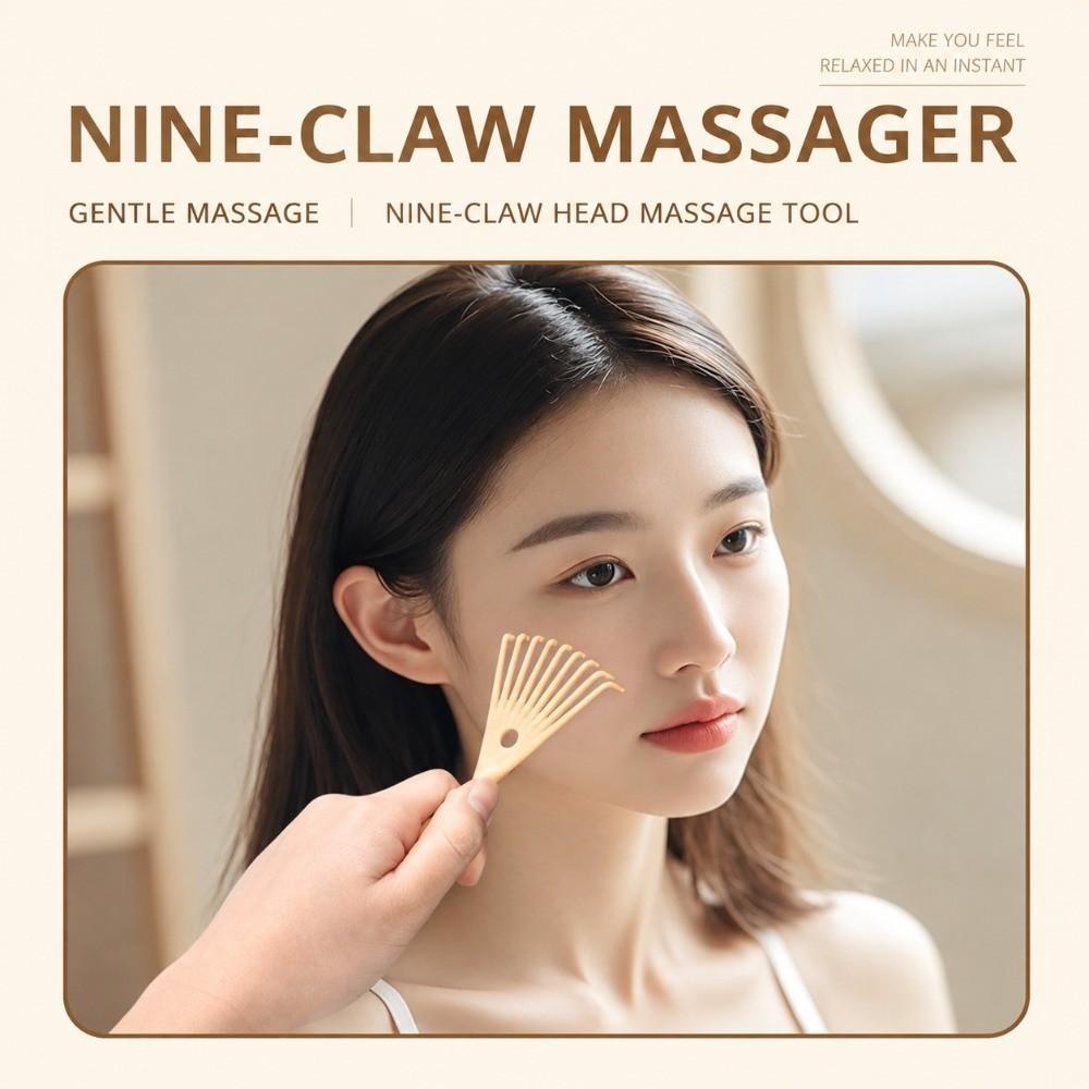 Smooth Tooth Mini Scalp Massager Nine Prong Portable Head Massage Comb Home Use