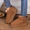 Модная брендовая женская обувь, ботинки, зимняя обувь, круглый носок, ботинки на плоской подошве, женская мода, зимние низкие ботинки 2024 года, женские ботильоны из хлопка
