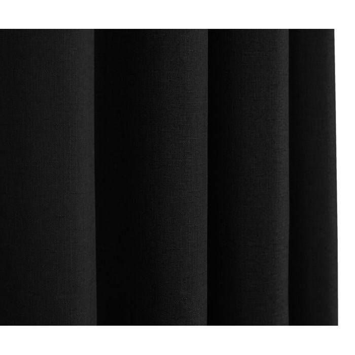 Paire de rideaux tamisant à œillets Effet Lin "Moonlight" Truffe - 140x260