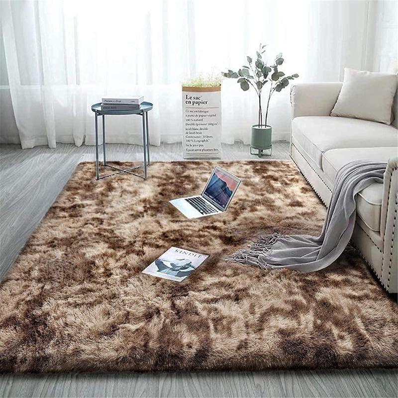 Inyahome Girls Kids Shaggy Fuzzy Soft Carpet Plush Bedside Area Rug Indoor Floor Room Carpet for Teen Dorm Christmas Home Decor