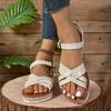 Fashion Summer Women's Shoes 2024 New Women's Sandals Fashionable Solid Color Open Toe One-line Buckle Strap Large Size Women's Sandals