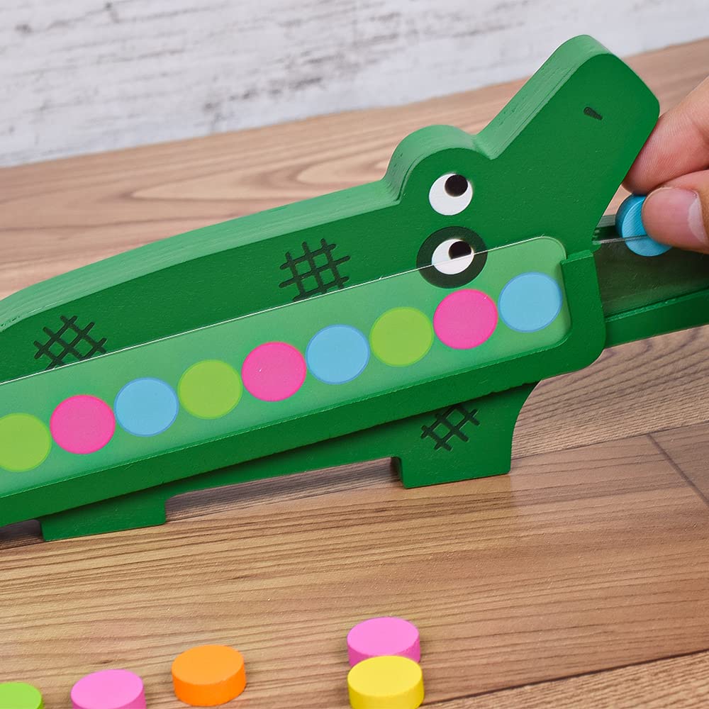 Fingertip Educational Educational Wooden Wooden Color Matching 3 Years 2 Years Crocodile Animal Croco Toy, Toy, Toy, Puzzle, Game, Children, Old, Old,