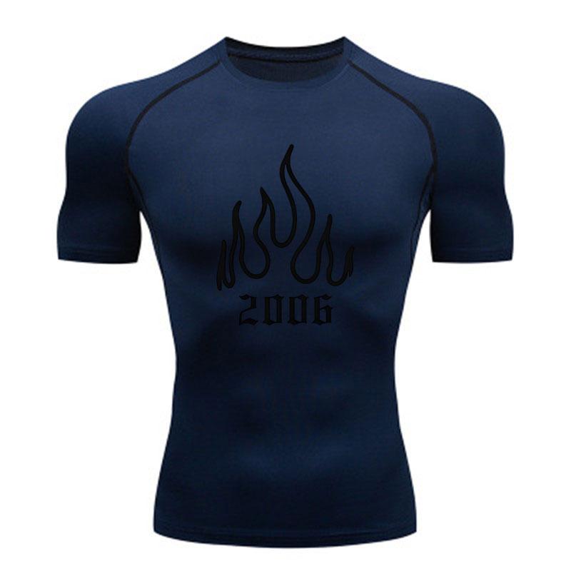 Men's Compression Athletic T-Shirt, Quick Dry Flame 2006 Gra