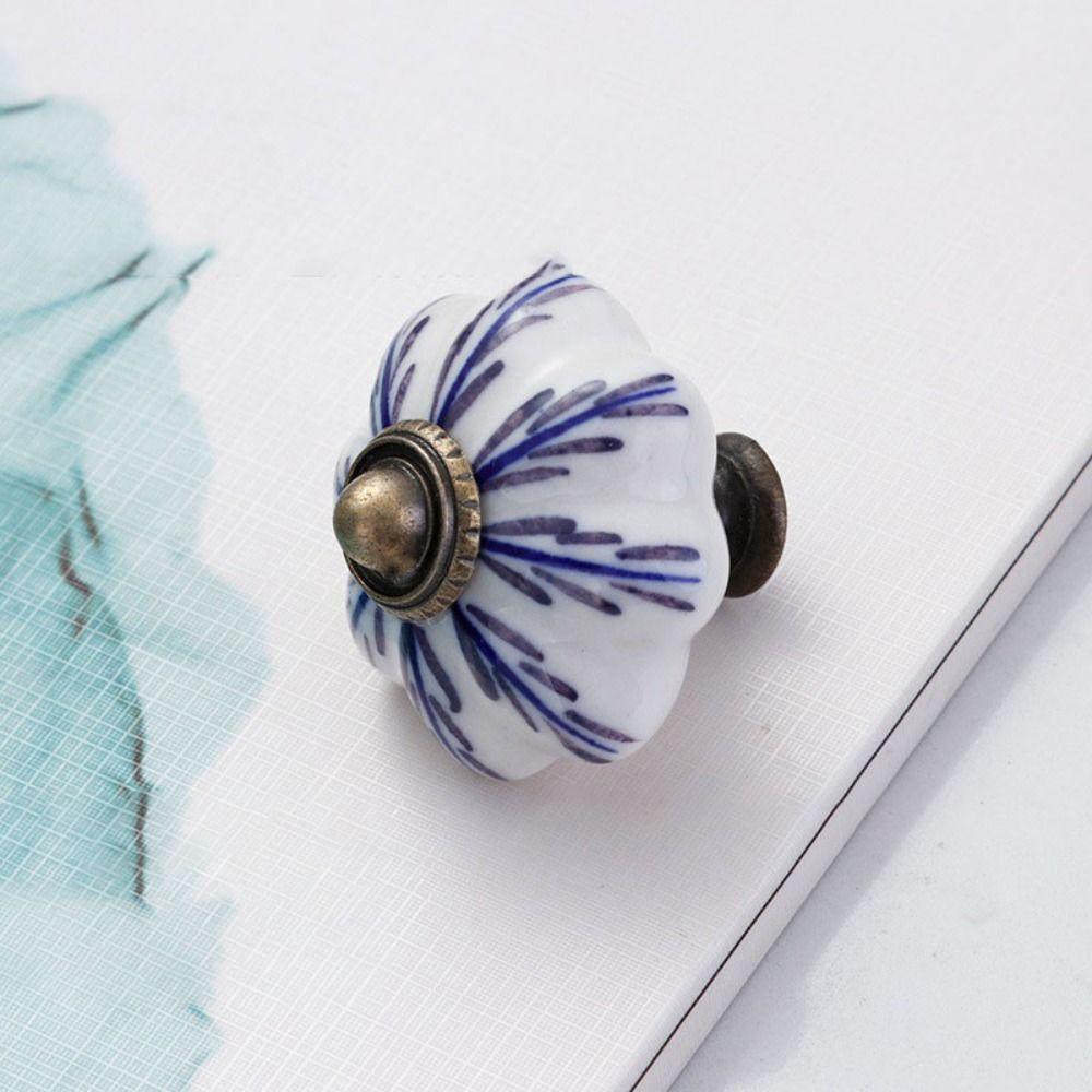 Керамика и сплавы Винтажная дверная ручка Разноцветная мебельная ручка-тыква для гардероба