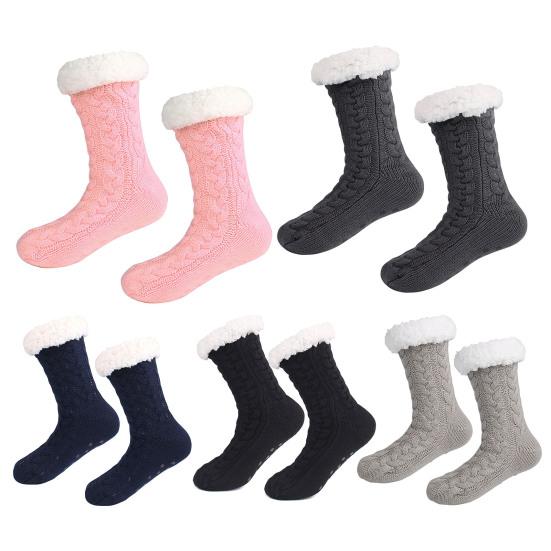 1 Pair Non-Slip Slipper Socks Ultra-Thick Cashmere Home Sleeping Socks Winter Slipper Socks for Women And Elderly