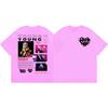 Rapper Young Miko T-shirts High Street Fashion Trend Short Sleeve T Shirts Men Women Casual Loose 100%cotton T-shirt Streetwear