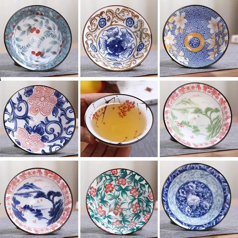 1 шт. китайская бутиковая керамическая чашка для чая, сине-белая фарфоровая чаша для чая, расписанная вручную, чашка для чая для путешествий и медитации, чайный набор 70 мл