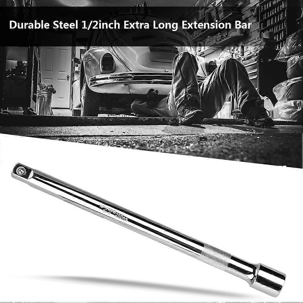 Durable Steel 1/2inch Extra Long Extension Bar Drive for Socket Ratcheting Handle (Long)