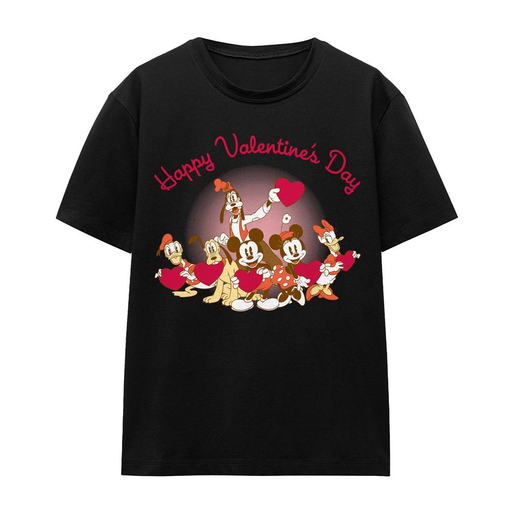Mickey Mouse Unisex Adult Happy Valentine`s Day T-Shirt