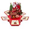 3D Merry Christmas Cards Popup Santa Festive Greeting Cards Hexagonal Christmas Ornament With Envelops Sticky Notes For Dinner