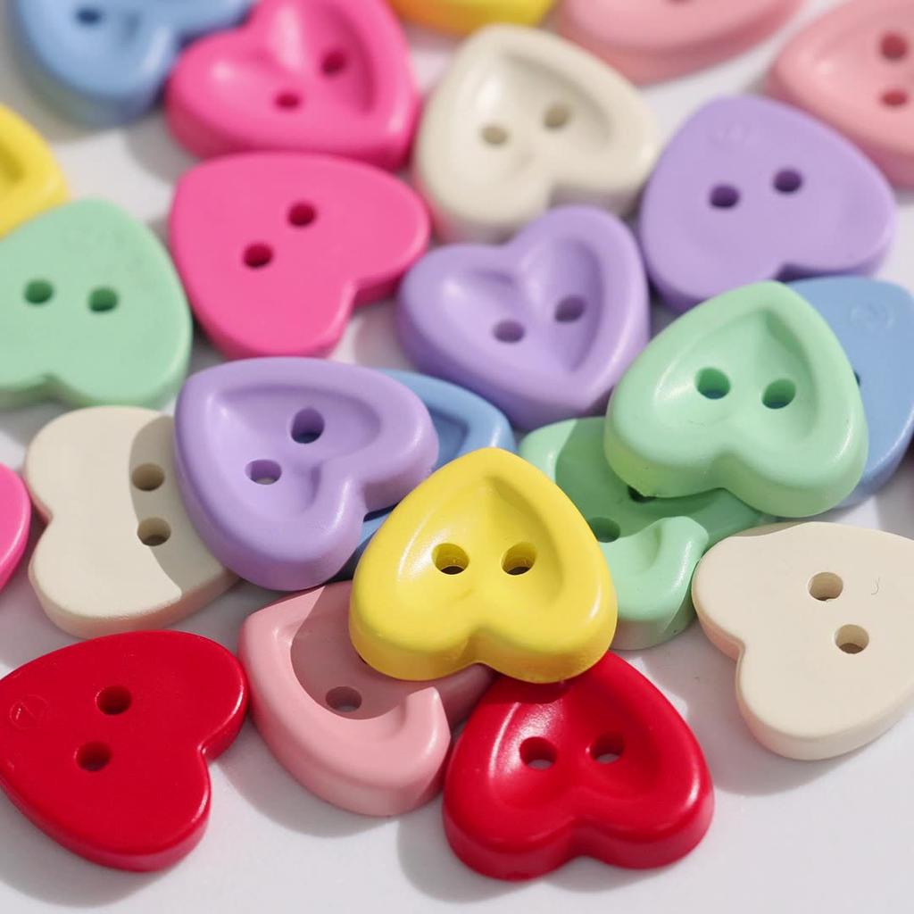 20Pcs Cute Button 12Mm Macaron Colored Heart Plastic Buttons For Children'S Shirts Sweaters Decor Buttons Diy Sewing Accessories