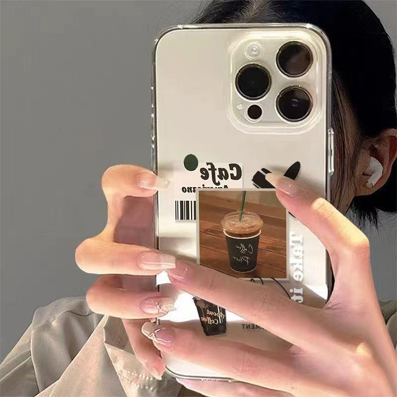 Модный Прозрачный Чехол для iPhone в Кофейном Стиле: Защита от падений, Мягкая посадка для iPhone 12-17, Совместим с Apple 15 Pro Max