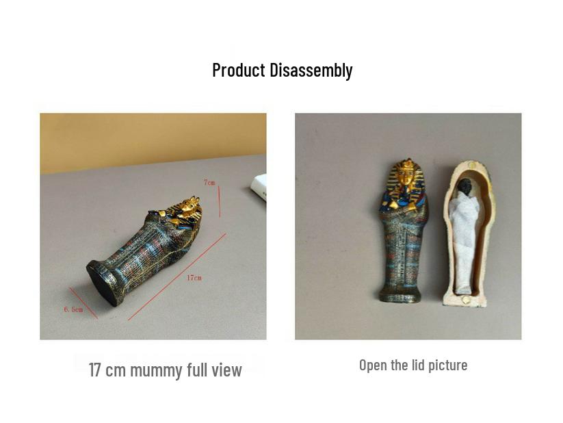 Cross-Border Egyptian Mummy Pyramid Figurine - Pharaoh Coffin Souvenir Craft Ornament