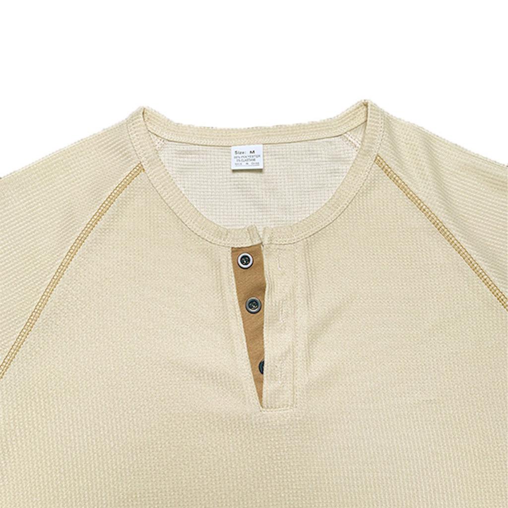 Men's Shoulder Length Short Sleeved Collar T-shirt Casual Round Neck Top