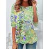Fashion Women's Floral Graphic Plants Elegant O-Neck Long Sleeve T-Shirts Casual Tops