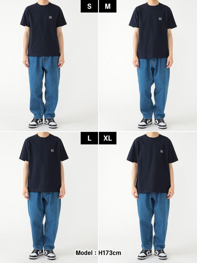Beams S/S TEE BMS Logo Basic T-Shirt Navy Large 11041321803