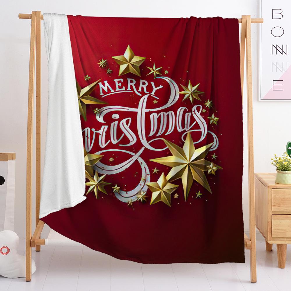 Flannel Blanket Christmas Day Blanket Blanket Digital Printing Universal In All Seasons