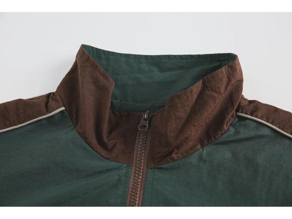 Мужская модная брендовая ветрозащитная куртка с контрастной строчкой — американский ретро-стиль, свободный крой, повседневная, унисекс, идеально подходит для занятий спортом весной и осенью.